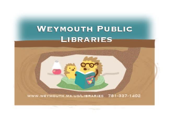 Child's Library Card with Picture of Hedgehogs Reading Together