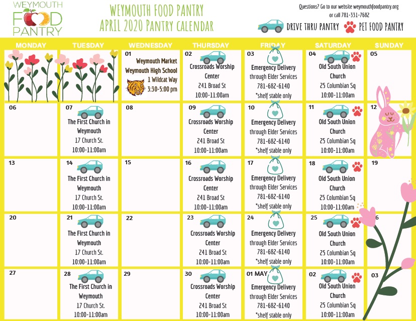 April Food Pantry Calendar