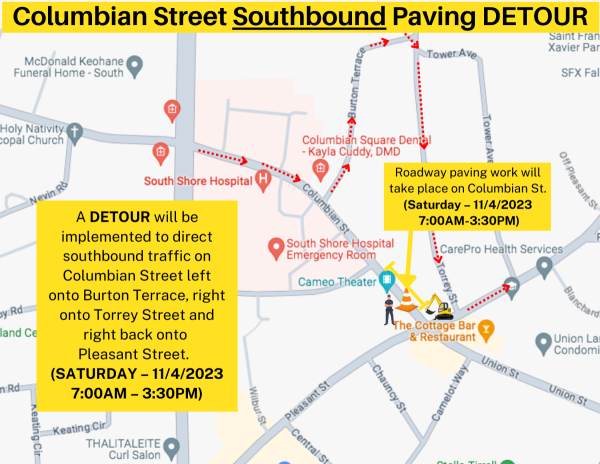 Columbian St Southbound Detour