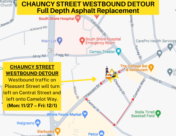 Chauncy Street Westbound Detour