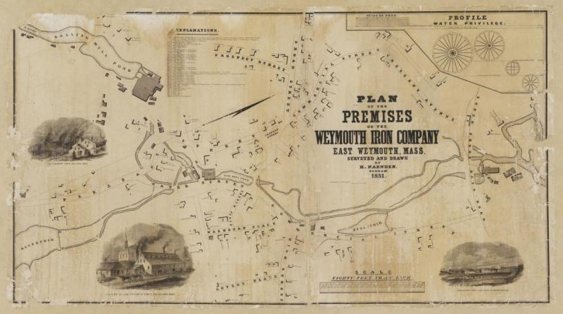 Plan of the Premises of the Weymouth Iron Company, East Weymouth, Mass. (1851)