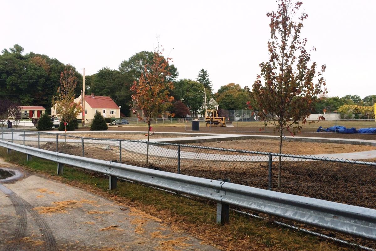 Trees planted and walking path completed in playground