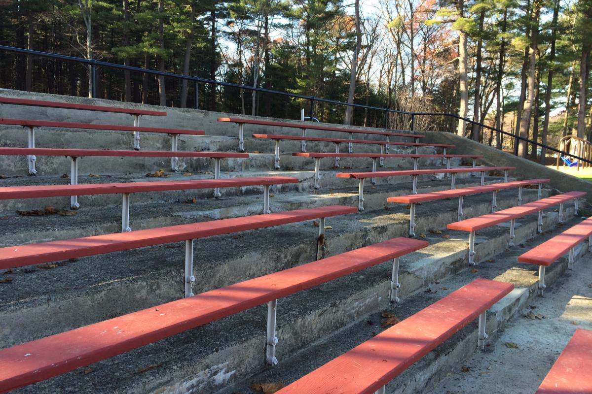Bleachers cleaned and painted for public meeting
