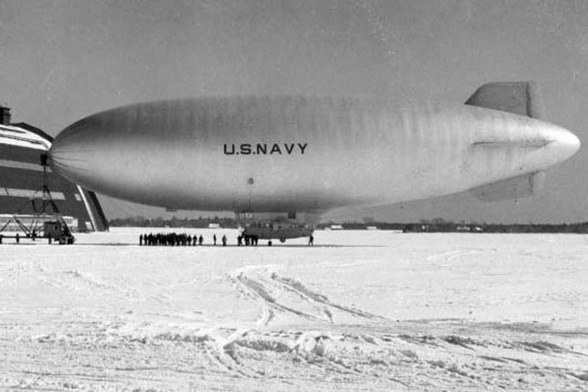 Blimp at the Naval Air Station South Weymouth.  Source: Town of Weymouth