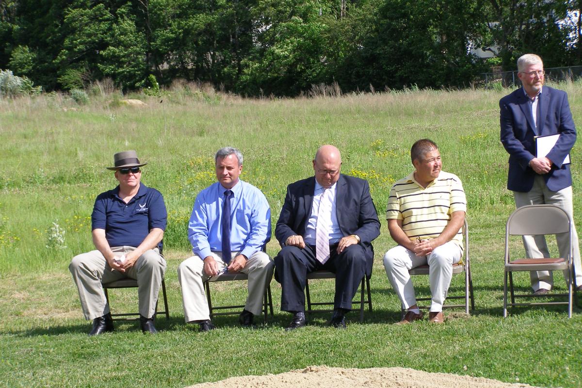 From left to right: Warren “Buzz” Smith, Weymouth Veterans’ Council Chairman; Michel Smart, District Six Councilor and Council Vice President; Kenneth DiFazio, District Three Councilor; Michael Molisse, Councilor at-Large; James Clarke, Weymouth Planning Director 