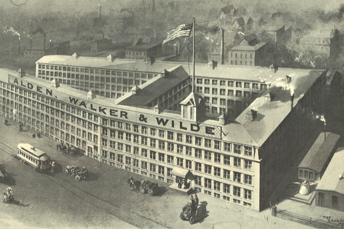 M.C. Dizers Shoe Factory at corner of Madison, Filomena, and Broad Streets.  Source: Weymouth 350 Anniversary Booklet