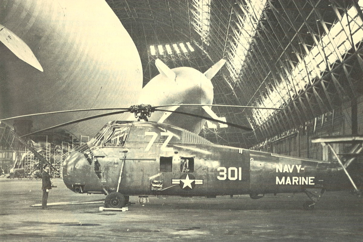 Helicopter at the Naval Air Station South Weymouth.  Source: Weymouth 350 Anniversary Booklet 