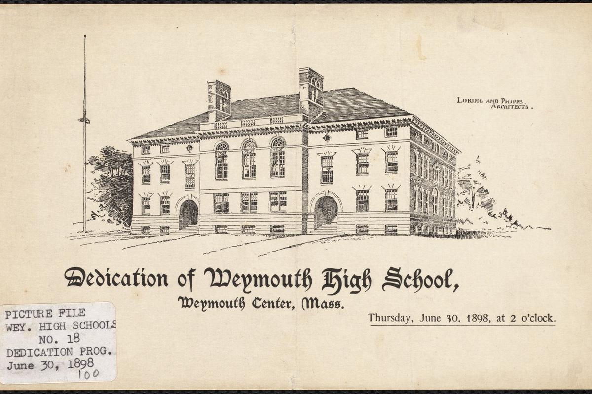 Weymouth High School (1898).  Source: Digital Commonwealth