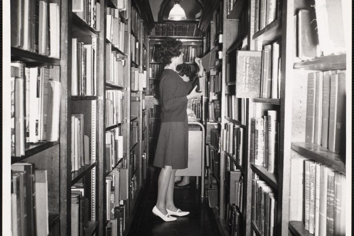 Stacks at Tufts Library.  Source: Digital Commonwealth