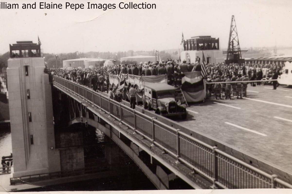 Third style of Fore River Bridge (1935).  Source: South Shore Historical Society