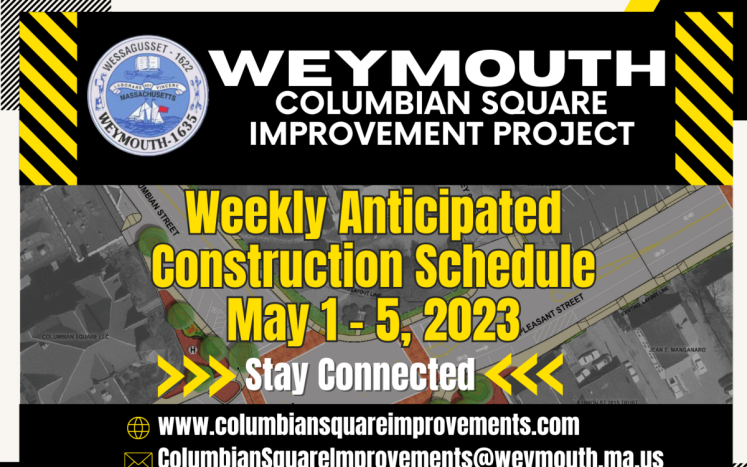 Weekly Anticipated Construction Schedule May 1 - 5, 2023 Image