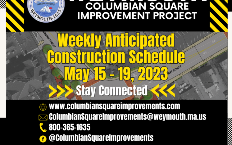 Weekly Anticipated Construction Schedule May 15 - 19, 2023 Image