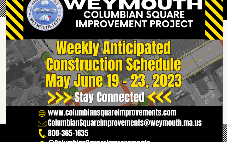 Image of Weekly Anticipated Construction Schedule: June 19 – 23, 2023